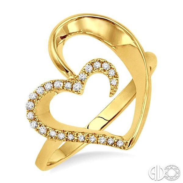 1/10 Ctw Round Cut Diamond Heart Shape Ring in 10K Yellow Gold Becker's Jewelers Burlington, IA