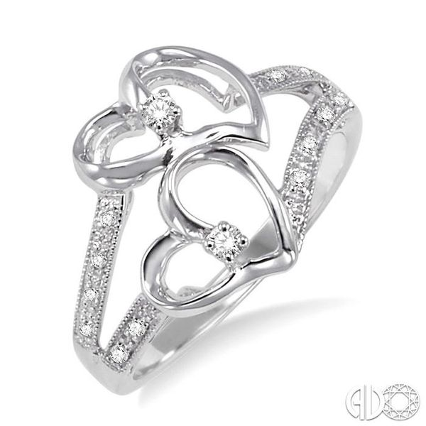 1/10 Ctw Twin Heart Diamond Ring in 10K White Gold Becker's Jewelers Burlington, IA