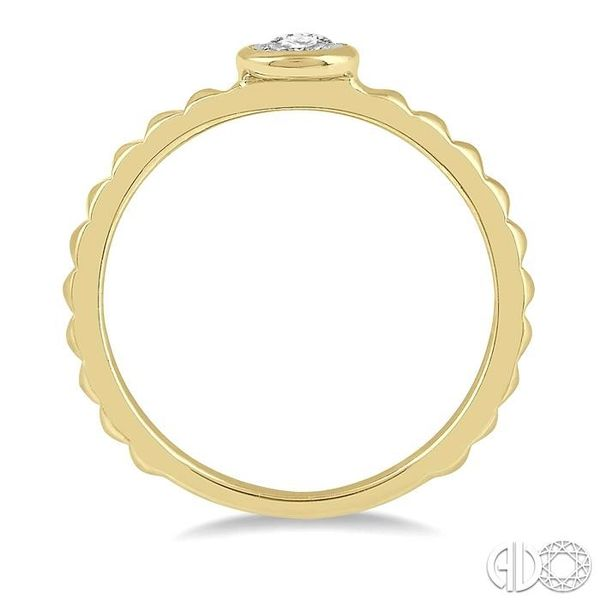 1/50 Ctw Round Cut Diamond Promise Ring in Pyramid Cutwork 10K Yellow Gold Image 3 Becker's Jewelers Burlington, IA