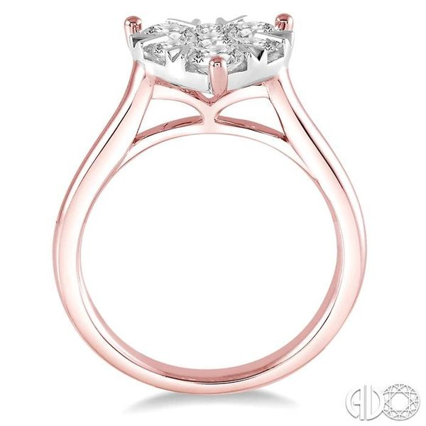 1 Ctw Round Cut Diamond Heart Shape Lovebright Ring in 14K Rose and White Gold Image 3 Becker's Jewelers Burlington, IA