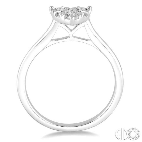 1/3 Ctw Round Cut Diamond Heart Shape Lovebright Ring in 14K White Gold Image 3 Becker's Jewelers Burlington, IA