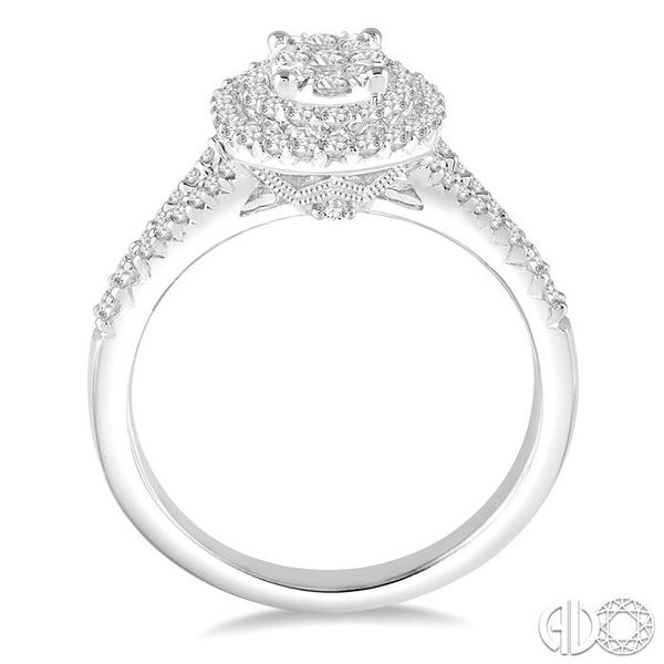 3/4 Ctw Oval Shape Diamond Lovebright Diamond Ring in 14K White Gold Image 3 Becker's Jewelers Burlington, IA