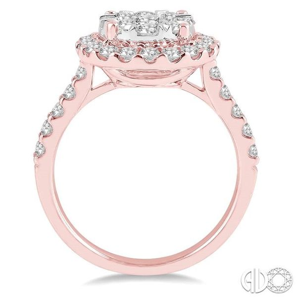 1 1/2 Ctw Round Shape Diamond Lovebright Ring in 14K Rose Gold Image 3 Becker's Jewelers Burlington, IA