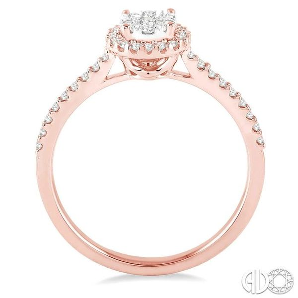 1/3 Ctw Round Shape Diamond Lovebright Ring in 14K Rose and White Gold Image 3 Becker's Jewelers Burlington, IA