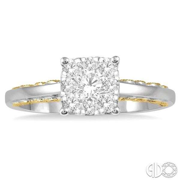 1/2 Ctw Round Diamond Lovebright Solitaire Style Engagement Ring in 14K White and Yellow Gold Image 2 Becker's Jewelers Burlington, IA