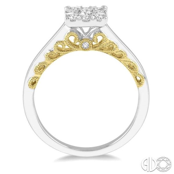 1/2 Ctw Round Diamond Lovebright Solitaire Style Engagement Ring in 14K White and Yellow Gold Image 3 Becker's Jewelers Burlington, IA