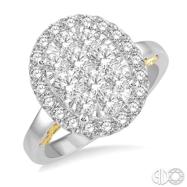 W 1 IA Ring | Diamond Jewelers ct 14K Becker\'s Shape Cluster 1/2 Burlington, in Lovebright Oval |