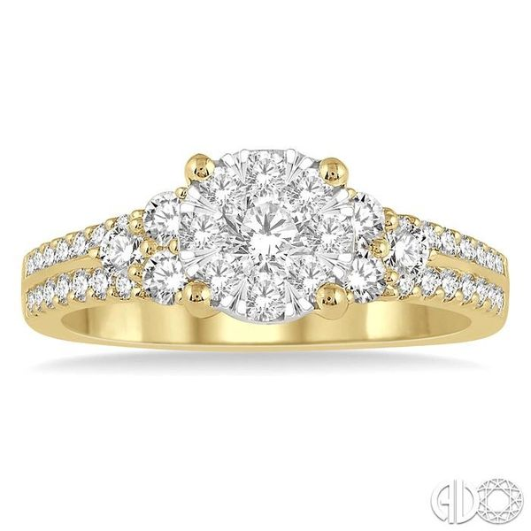 7/8 Ctw Lovebright Diamond Cluster Ring in 14K Yellow and White Gold Image 2 Becker's Jewelers Burlington, IA