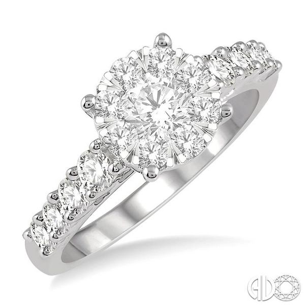 1 1/10 Ctw Round Diamond Lovebright Ring in 14K White Gold Becker's Jewelers Burlington, IA