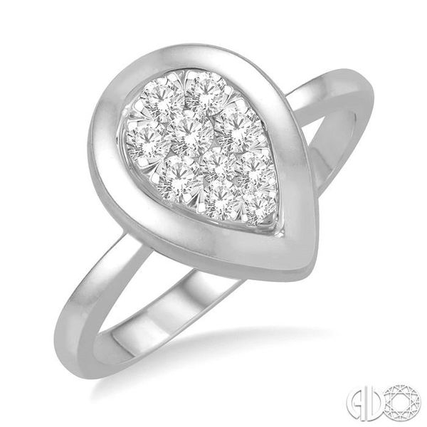 1/3 Ctw Pear Shape Diamond Lovebright Ring in 14K White Gold Becker's Jewelers Burlington, IA