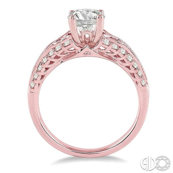 7/8 Ctw Diamond Engagement Ring with 1/2 Ct Round Cut Center Stone in 14K Rose Gold Image 3 Becker's Jewelers Burlington, IA