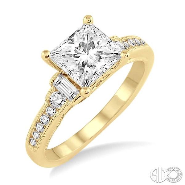 1/3 Ctw Diamond Semi-Mount Engagement Ring in 14K yellow Gol