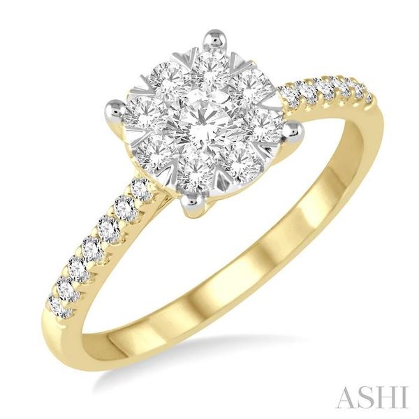 3/4 Ctw Round Cut Lovebright Diamond Ring in 14K Yellow and White Gold Becker's Jewelers Burlington, IA