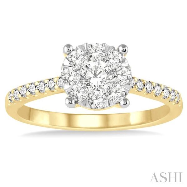 3/4 Ctw Round Cut Lovebright Diamond Ring in 14K Yellow and White Gold Image 2 Becker's Jewelers Burlington, IA