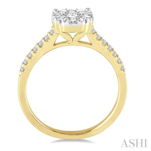 3/4 Ctw Round Cut Lovebright Diamond Ring in 14K Yellow and White Gold Image 3 Becker's Jewelers Burlington, IA