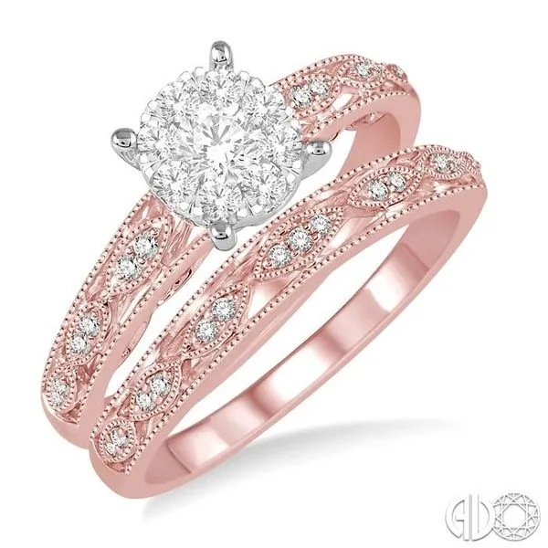 3/8 Ctw Round Cut Diamond Lovebright Bridal Set with 1/3 Ctw