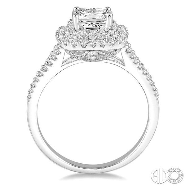 1 1/10 Ctw Diamond Engagement Ring with 1/2 Ct Princess Cut Center Stone in 14K White Gold Image 3 Becker's Jewelers Burlington, IA