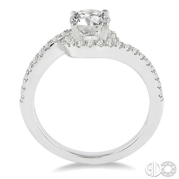 3/4 Ctw Diamond Engagement Ring with 1/2 Ct Round Cut Center Stone in 14K White Gold Image 3 Becker's Jewelers Burlington, IA