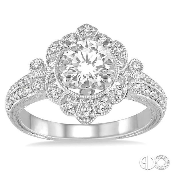 1/3 Ctw Round Cut Diamond Semi-Mount Engagement Ring in 14K White Gold Image 2 Becker's Jewelers Burlington, IA