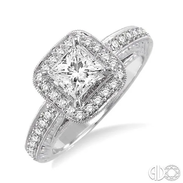 14 Karat White Gold 3 Stone Diamond Ring 3/4 CT