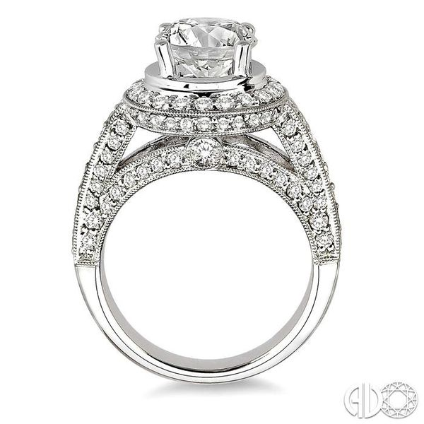 1 1/3 Ctw Diamond Semi-Mount Engagement Ring in 14K White Gold Image 3 Becker's Jewelers Burlington, IA