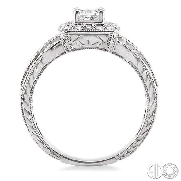 3/4 Ctw Diamond Engagement Ring with 1/3 Ct Princess Cut Center Stone in 14K White Gold Image 3 Becker's Jewelers Burlington, IA