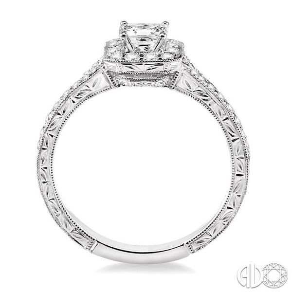 5/8 Ctw Diamond Engagement Ring with 1/4 Ct Princess Cut Center Stone in 14K White Gold Image 3 Becker's Jewelers Burlington, IA