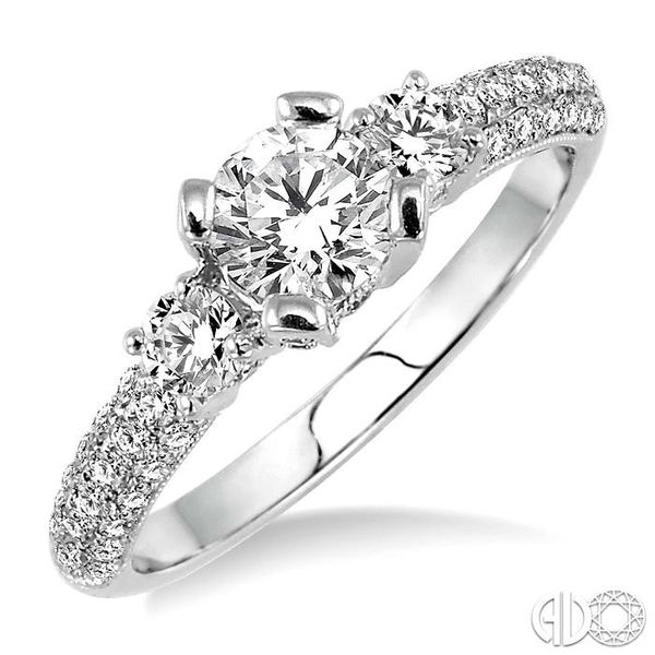 3/8 Ctw Round Cut Diamond Semi-Mount Engagement Ring in 14K White Gold Becker's Jewelers Burlington, IA