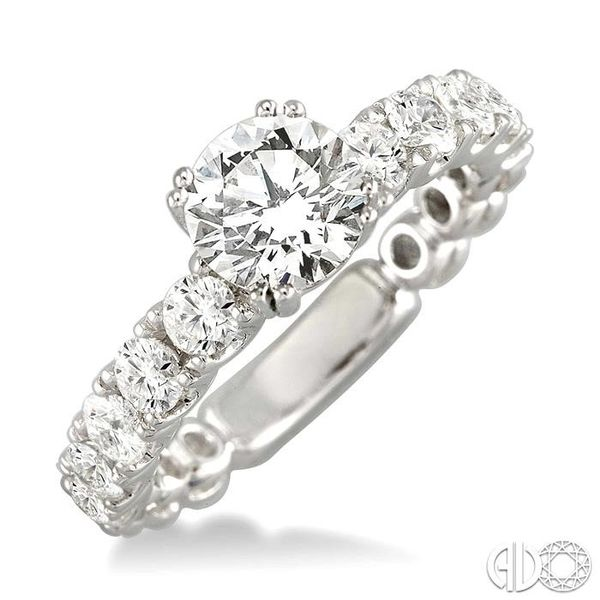 1 3/4 Ctw Diamond Engagement Ring with 3/4 Ct Round Cut Center Stone in 14K White Gold Becker's Jewelers Burlington, IA
