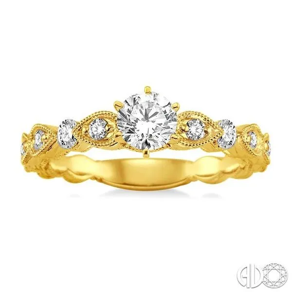 1/5 Ctw Diamond Semi-Mount Engagement Ring in 14K Yellow Gol