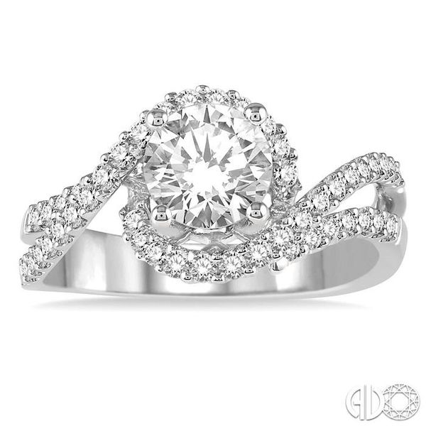 1/2 Ctw Round Diamond Semi-Mount Bypass Split Shank Engagement Ring in 14K White Gold Image 2 Becker's Jewelers Burlington, IA