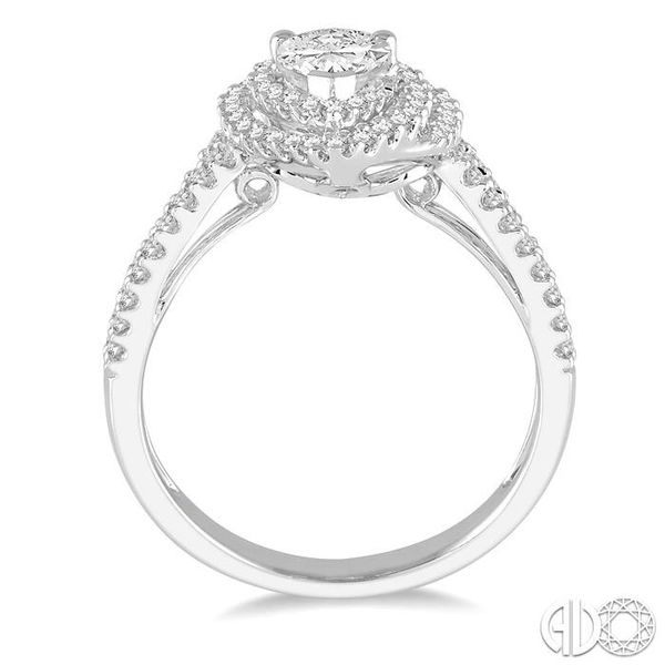1/2 Ctw Double Row Pear Shape Semi-Mount Diamond Engagement Ring in 14K White Gold Image 3 Becker's Jewelers Burlington, IA