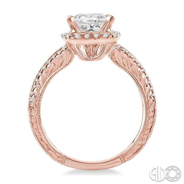 1 1/6 Ctw Diamond Engagement Ring with 3/4 Ct Princess Cut Center Stone in 14K Rose Gold Image 3 Becker's Jewelers Burlington, IA