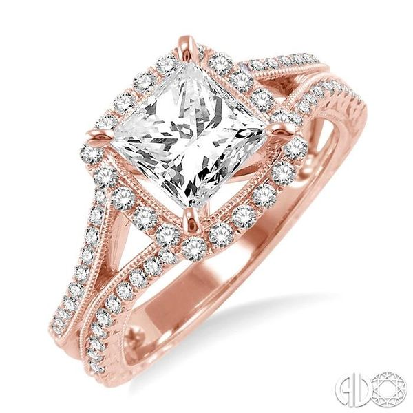 1/2 Ctw Diamond Semi-Mount Engagement Ring in 14K Rose Gold Becker's Jewelers Burlington, IA