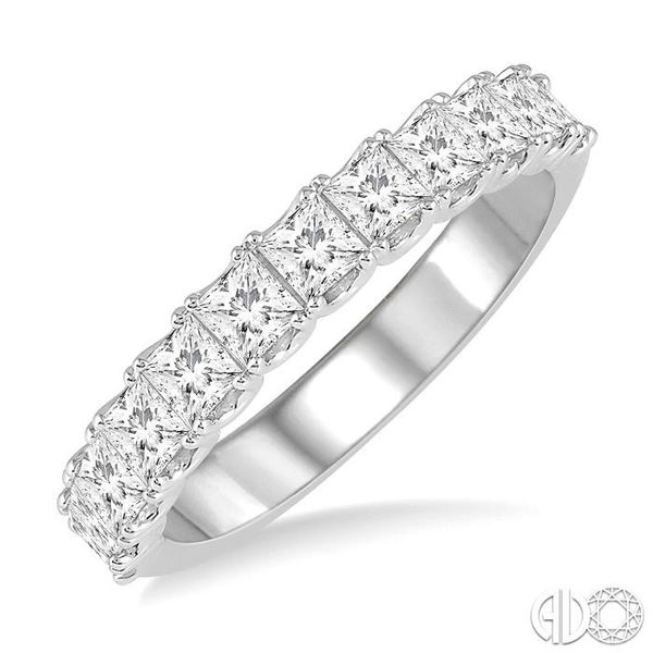 1 1/5 Ctw Princess Cut Diamond Matching Wedding Band in 14K White Gold Becker's Jewelers Burlington, IA
