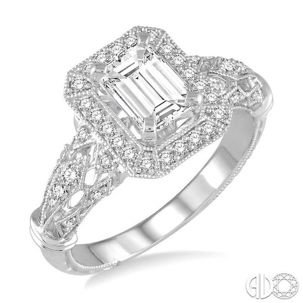 1/3 Ctw Round Cut Diamond Semi-Mount Engagement Ring in 14K White Gold Becker's Jewelers Burlington, IA