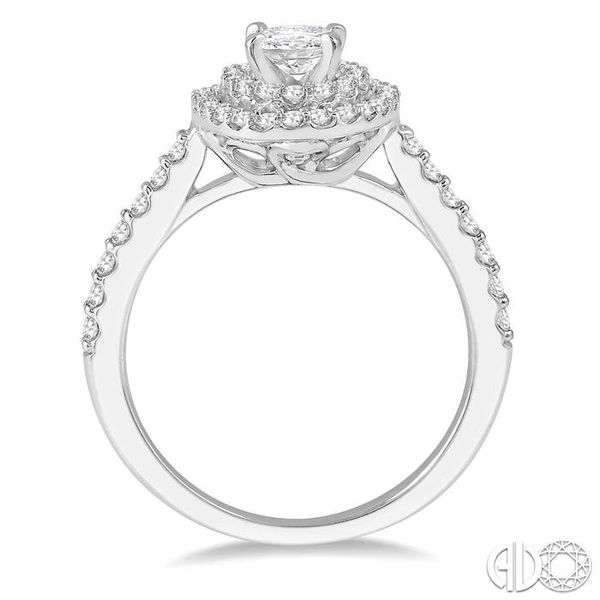 1/2 Ctw Oval Shape Semi-Mount Double Row Diamond Engagement Ring in 14K White Gold Image 3 Becker's Jewelers Burlington, IA