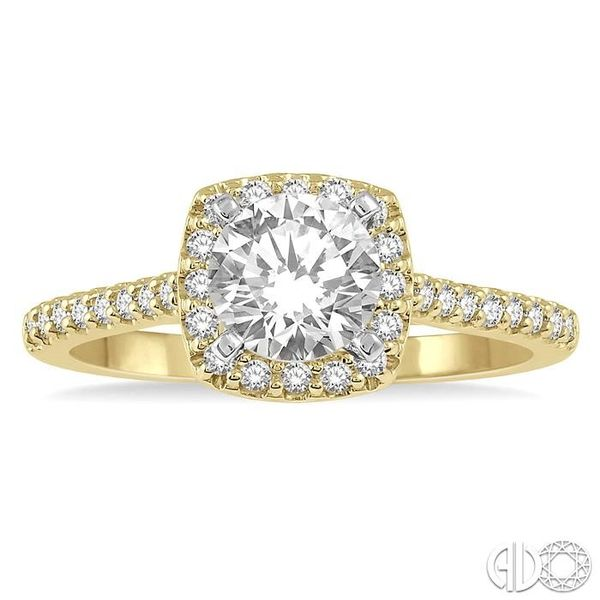 1/4 Ctw Square Shape Diamond Semi-Mount Engagement Ring in 14K yellow and Yellow and white gold Image 2 Becker's Jewelers Burlington, IA