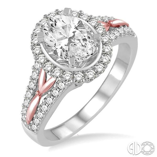 1/2 Ctw Diamond Semi-mount Engagement Ring in 14K White and Rose Gold Becker's Jewelers Burlington, IA