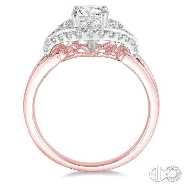 3/4 Ctw Diamond Engagement Ring with 1/2 Ct Round Cut Center Stone in 14K Rose and White Gold Image 3 Becker's Jewelers Burlington, IA