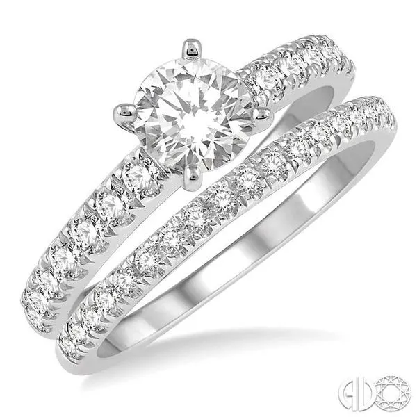 1/10 ct Diamond Wedding Set With 5/8 ct Oval Cut Engagemen