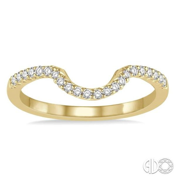 1/8 Ctw Curved Center Round Cut Diamond Wedding Band in 14K Yellow Gold Image 2 Becker's Jewelers Burlington, IA