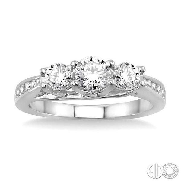 1 Ctw Diamond Engagement Ring with 3/8 Ct Round Cut Center Stone in 14K White Gold Image 2 Becker's Jewelers Burlington, IA