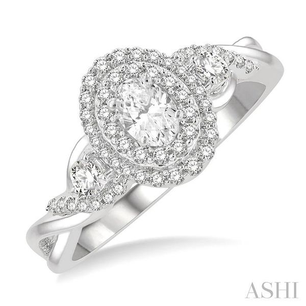 thumbnail image 2 of 1/4 Carat Diamond Twist Ring - Brass With Genuine Diamond - Sizable - New Without Tags 2 of 6