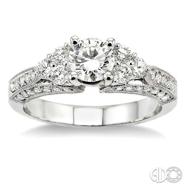 1 1/4 Ctw Diamond Engagement Ring with 5/8 Ct Round Cut Center Stone in 14K White Gold Image 2 Becker's Jewelers Burlington, IA