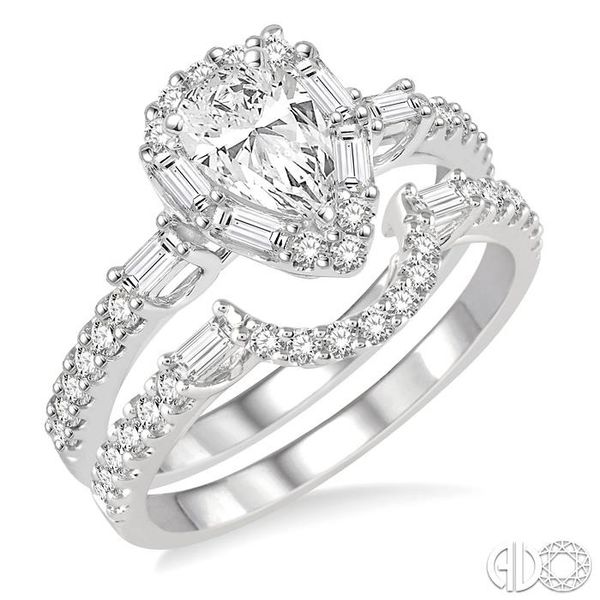 1/4 Ctw Diamond Wedding Set With Ctw Pear Shape Engageme