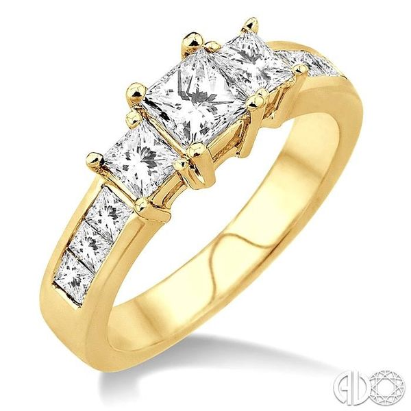 2 Ctw Nine Stone Princess Cut Diamond Engagement Ring in 14K Yellow Gold Becker's Jewelers Burlington, IA