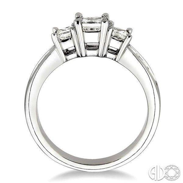 1 1/2 Ctw Nine Stone Princess Cut Diamond Engagement Ring in 14K White Gold Image 3 Becker's Jewelers Burlington, IA