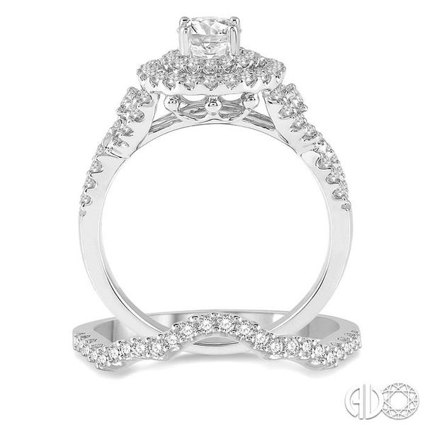 1 1/4 Ctw Diamond Wedding Set with 1 1/10 Ctw Round Cut Engagement Ring and 1/6 Ctw Wedding Band in 14K White Gold Image 3 Becker's Jewelers Burlington, IA