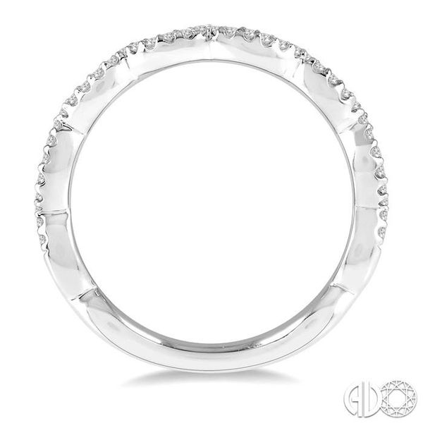 1/6 Ctw Wavy Pattern Round Cut Diamond Wedding Band in 14K White Gold Image 3 Becker's Jewelers Burlington, IA